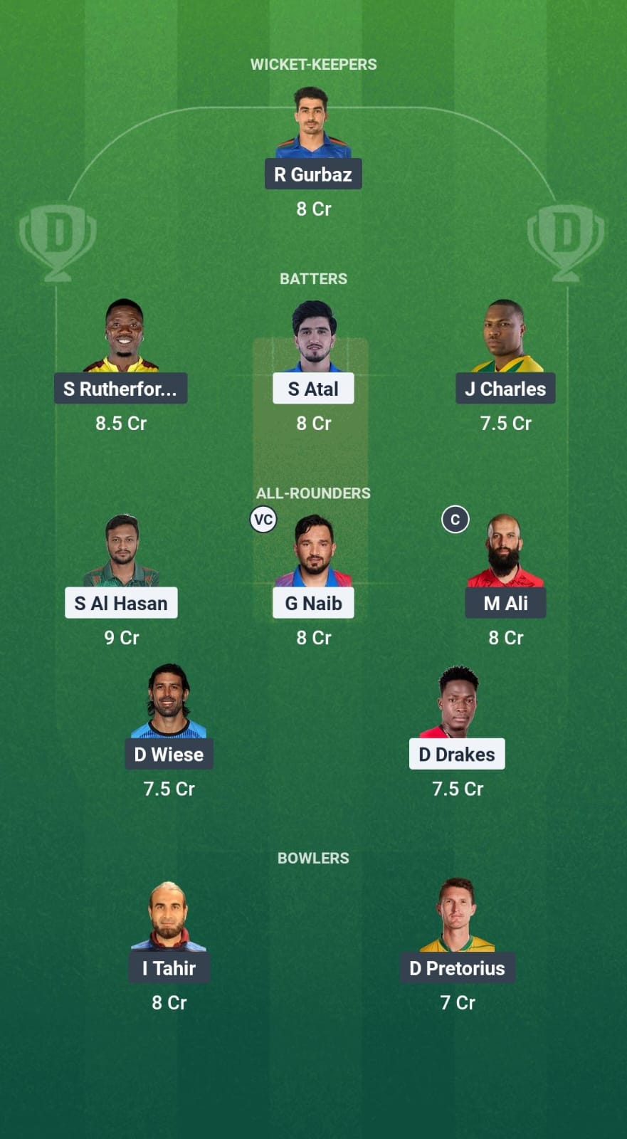 1000728157 DC vs GUY Dream11 Prediction Fantasy Cricket Tips Dream11 Team Global Super League T20 2025