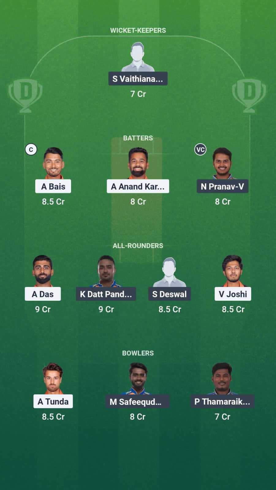 RWT vs OAW Dream11 Prediction Fantasy Cricket Tips Dream11 Team Pondicherry T20 League 2025