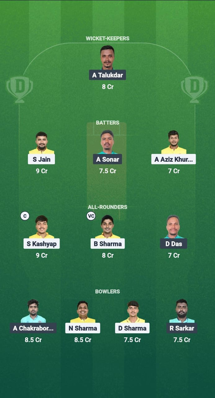GTC vs NVR Dream11 Prediction Fantasy Cricket Tips Dream11 Team Assam T20 Summer Challenger Trophy 2025