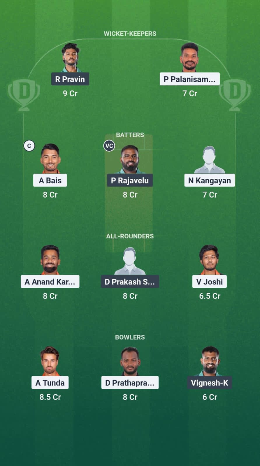 YAR vs RWT Dream11 Prediction Fantasy Cricket Tips Dream11 Team Pondicherry T20 League 2025