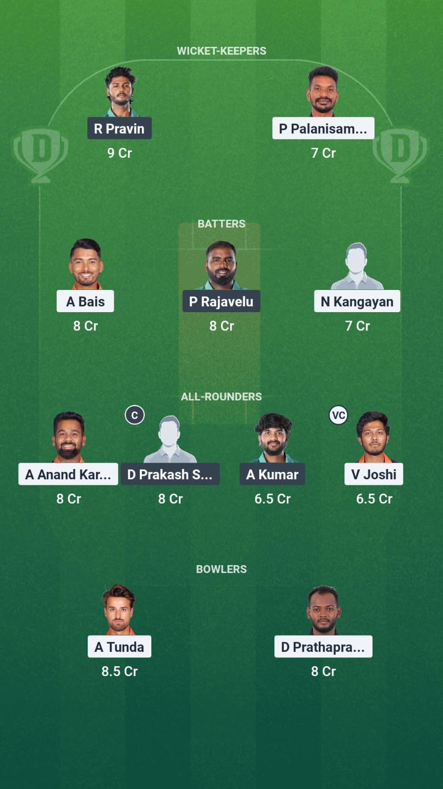 YAR vs RWT Dream11 Prediction Fantasy Cricket Tips Dream11 Team Pondicherry T20 League 2025