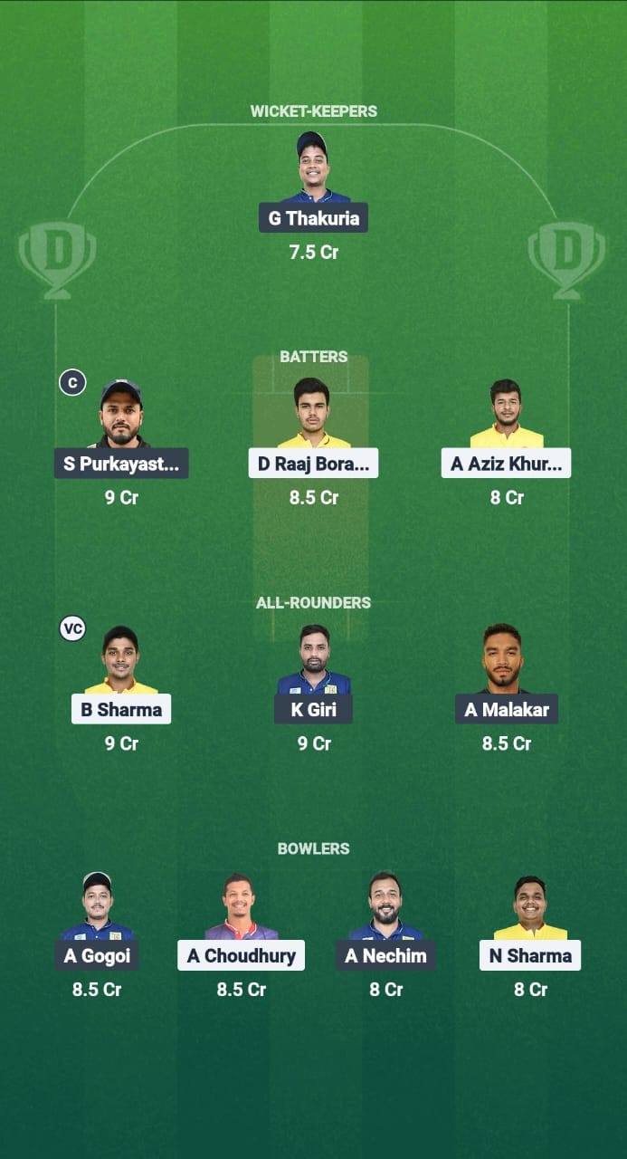 1000740615 GTC vs BCC Dream11 Prediction Fantasy Cricket Tips Dream11 Team Guwahati T20 Spring League 2025
