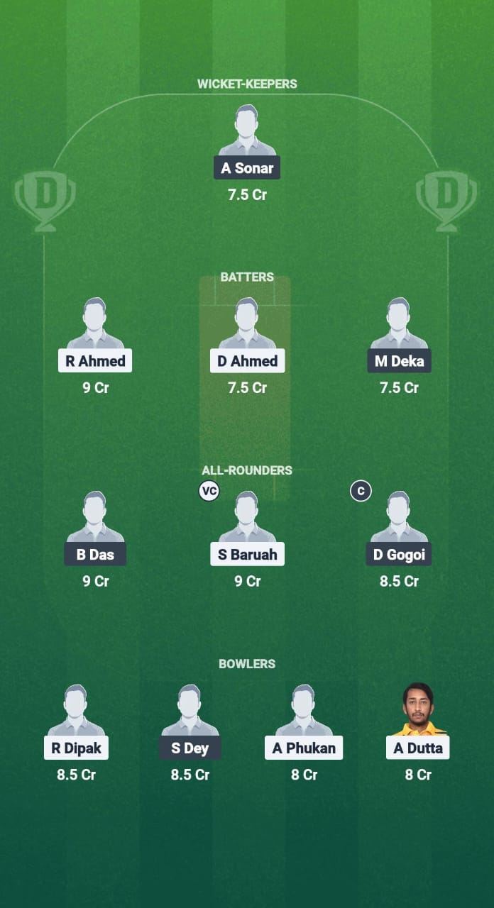 GUG vs NVR Dream11 Prediction Fantasy Cricket Tips Dream11 Team Guwahati T20 Spring Cup 2025