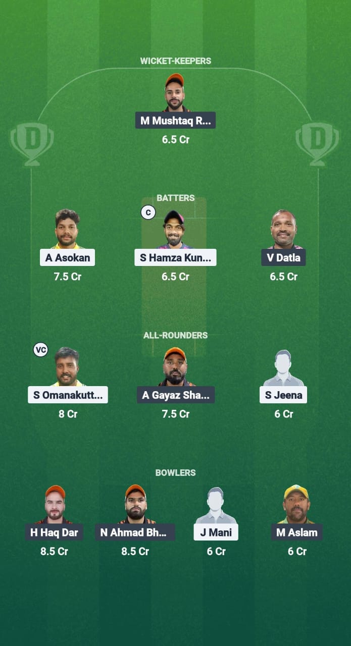 RTZ vs JJ Dream11 Prediction Fantasy Cricket Tips Dream11 Team Kuwait T10 Summer League 2025