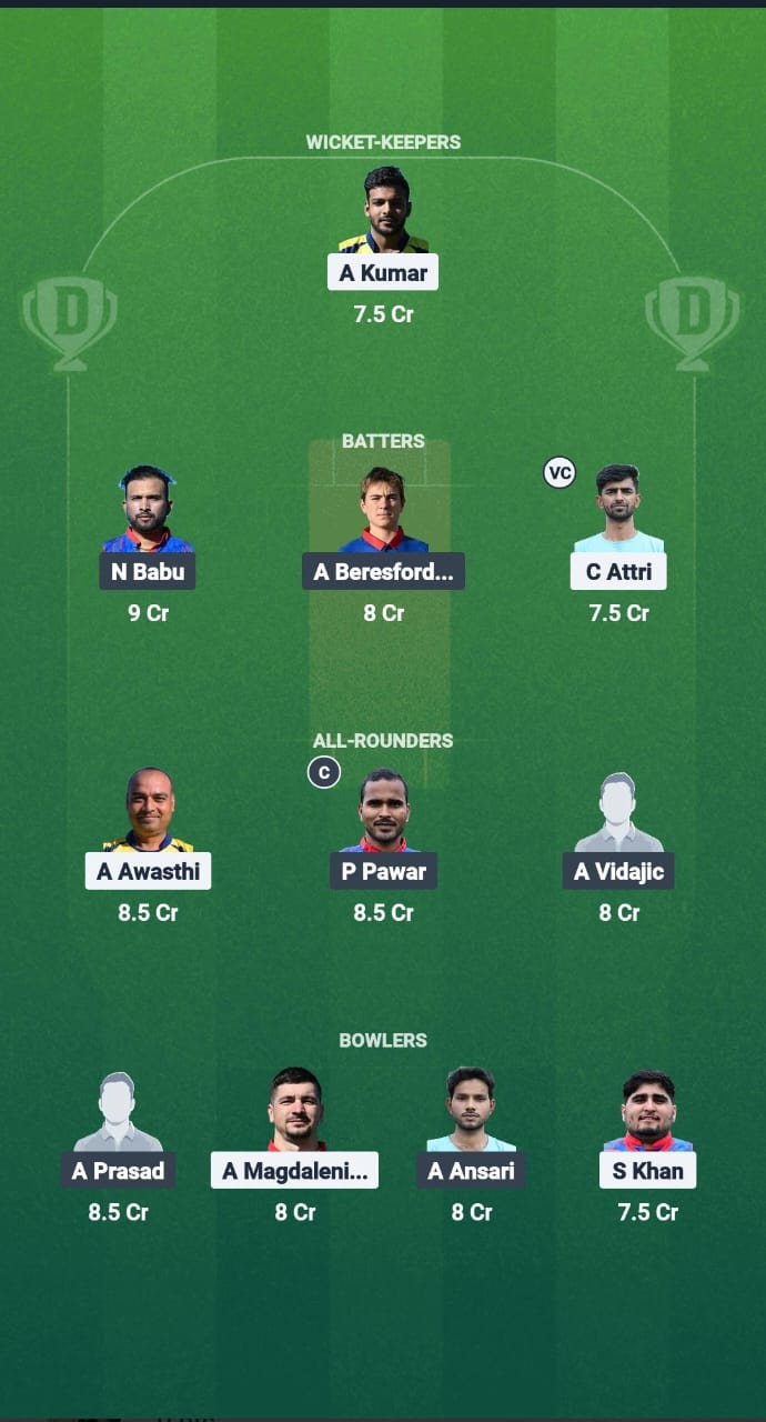 ZW vs ZA Dream11 Prediction Fantasy Cricket Tips Dream11 Team ECS T10 Croatia 2025