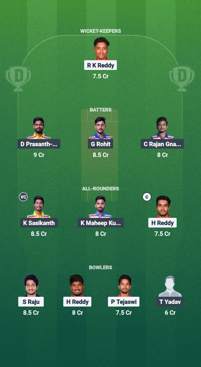 BVB vs TBW Dream11 Prediction Fantasy Cricket Tips Dream11 Team Andhra T20 League 2025
