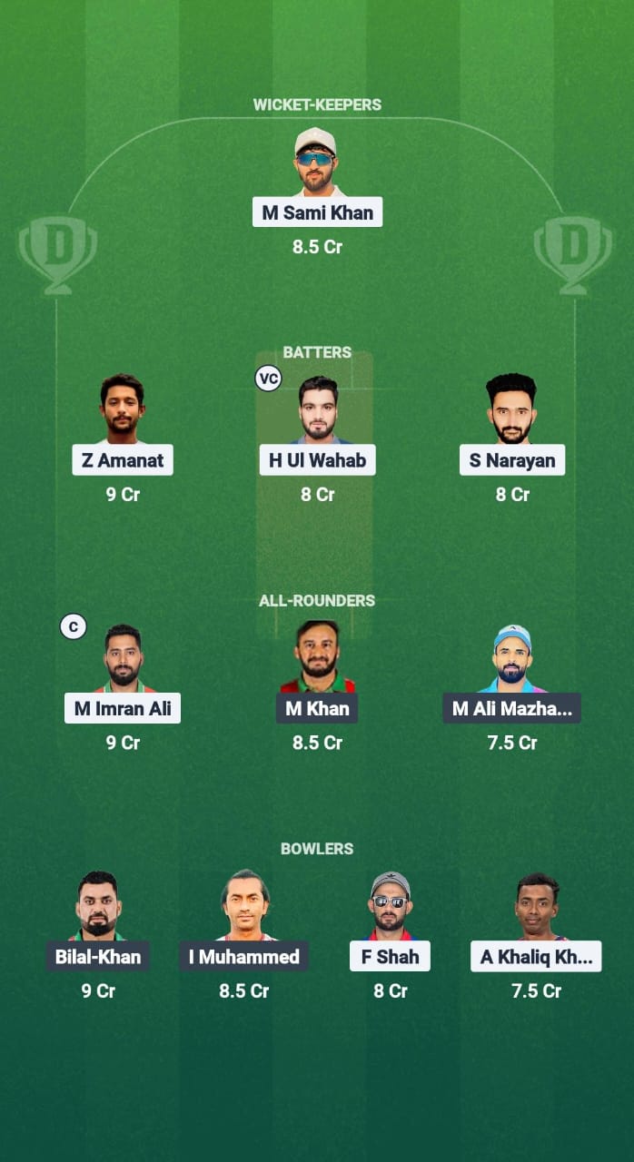 YSG vs IAI Dream11 Prediction Fantasy Cricket Tips Dream11 Team Oman D20 League 2025