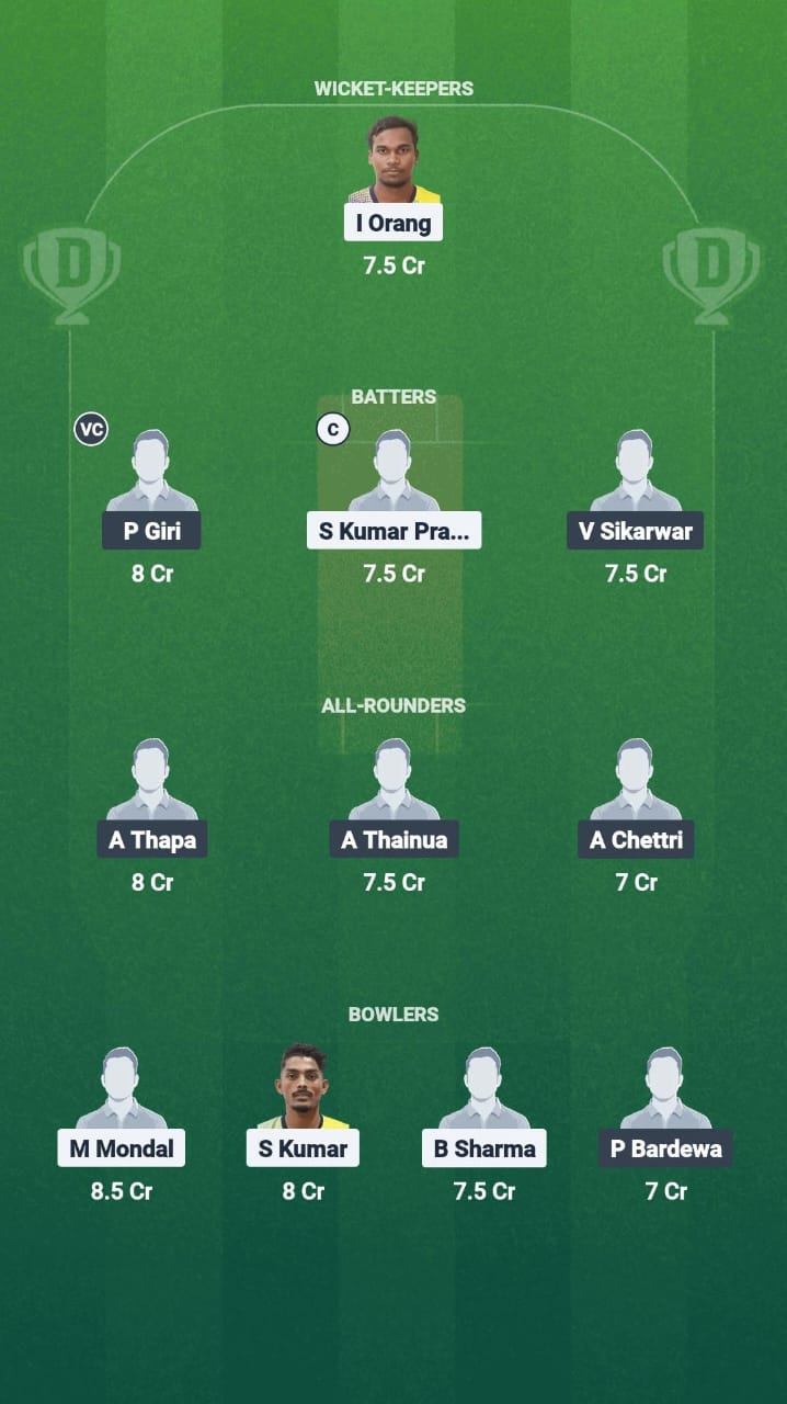 YC vs ACC Dream11 Prediction Fantasy Cricket Tips Dream11 Team Sikkim T20 League