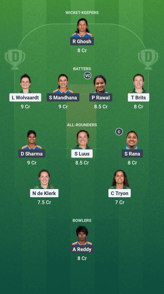 SA-W vs IN-W Dream11 Prediction Fantasy Cricket Tips Dream11 Team Women’s ODI Tri-Series