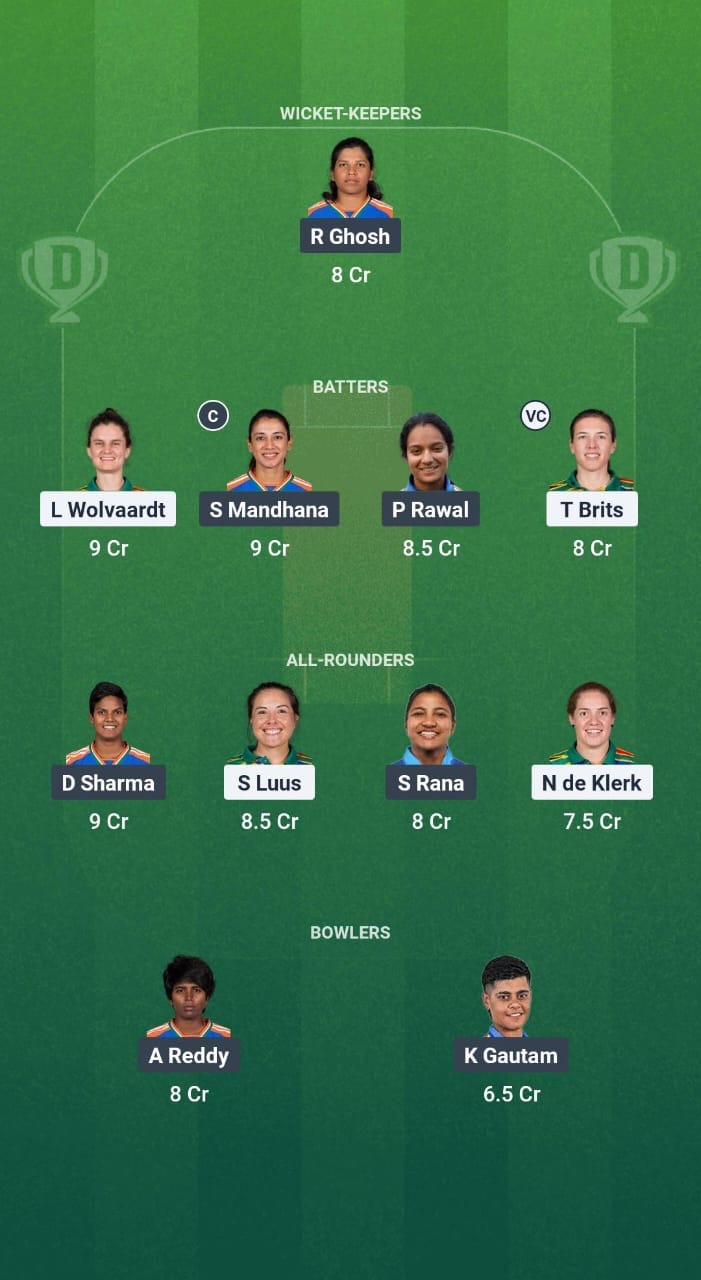 SA-W vs IN-W Dream11 Prediction Fantasy Cricket Tips Dream11 Team Women’s ODI Tri-Series