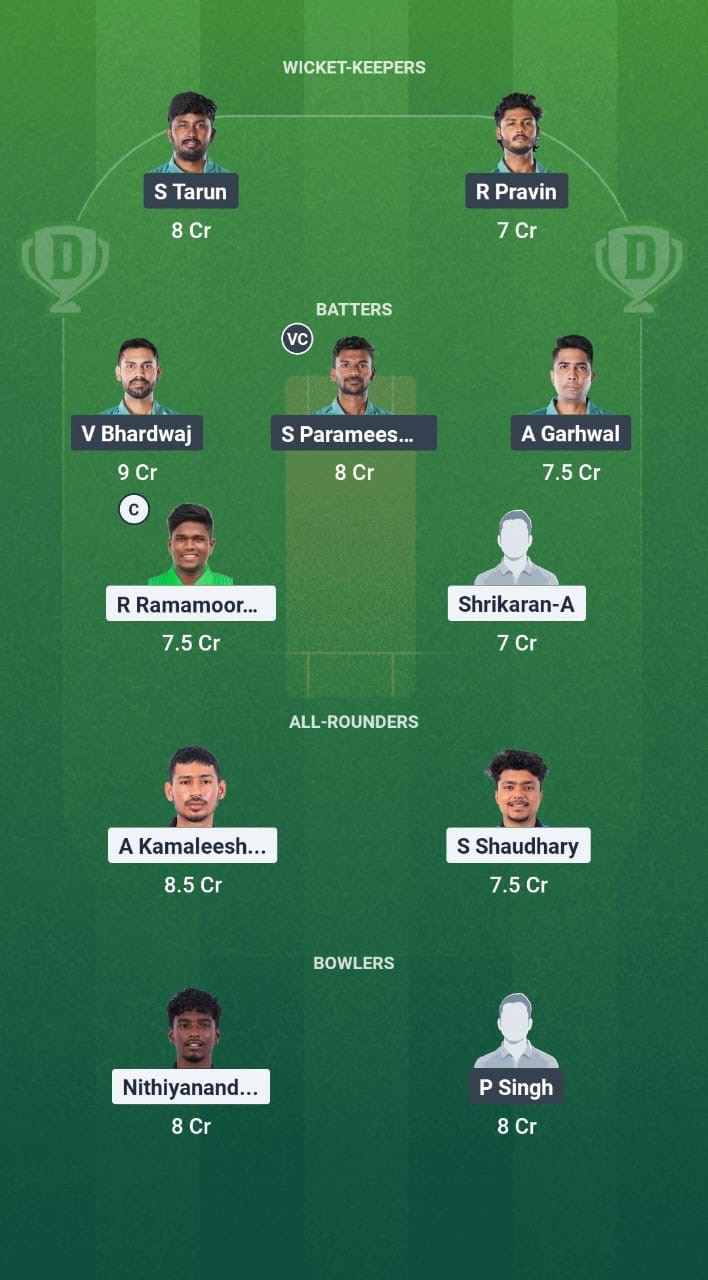 MMS vs YAR Dream11 Prediction Fantasy Cricket Tips Dream11 Team Pondicherry T20 League