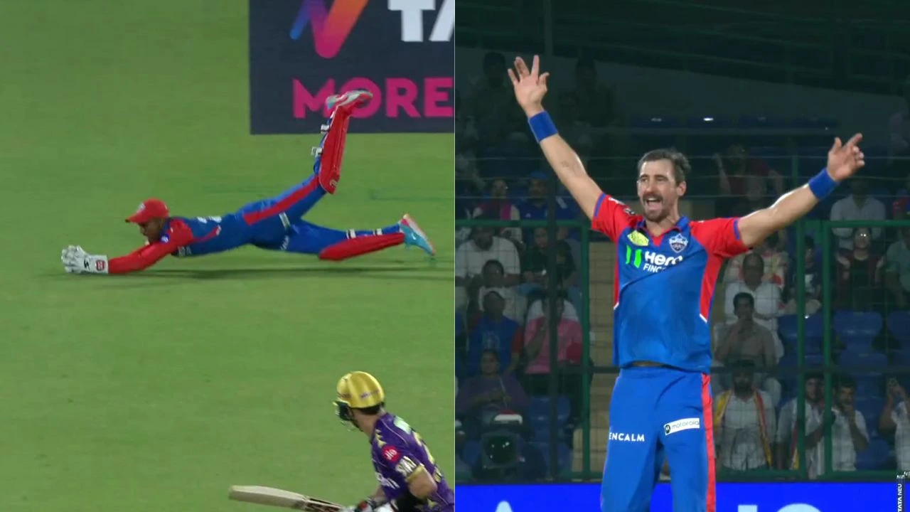 Abishek Porel Catch To Send Back KKR Star