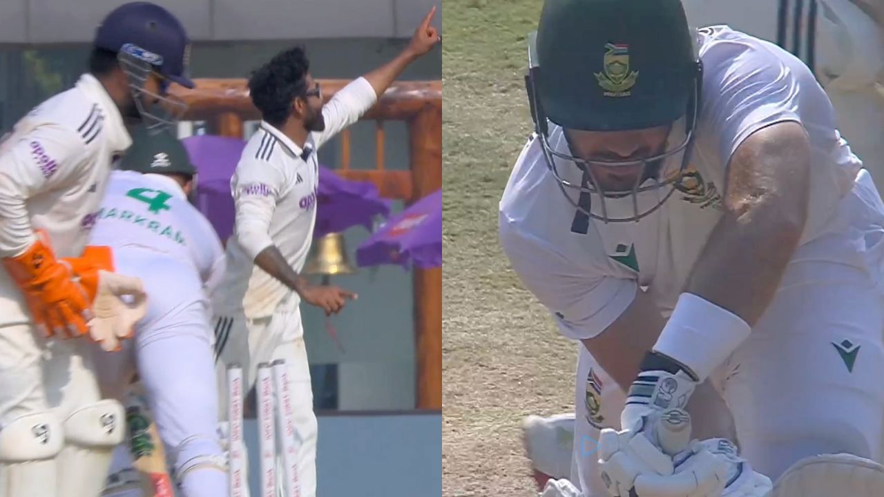Ravindra Jadeja manhandles Aiden Markrams stumps with a peach