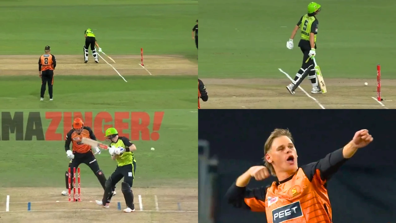 Cooper Connolly Knocks Over Sam Billings And Brings Out Iconic Celebration Sam Konstas Hit Badly