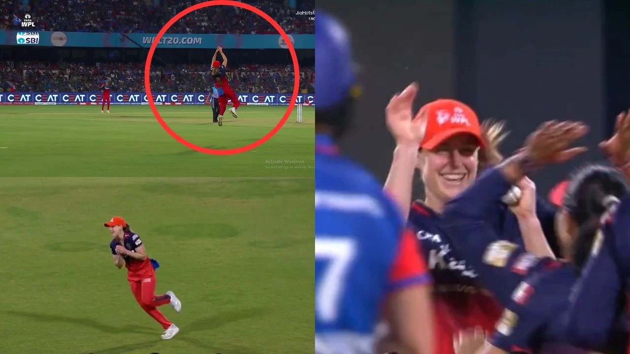 Ellyse Perry Takes A Superb Catch Jumping In The Air