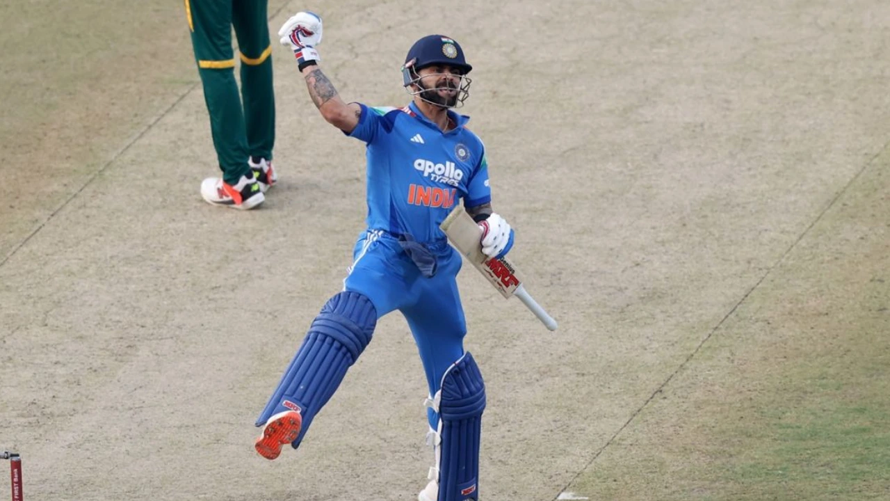 Virat Kohli celebrates century in Ranchi