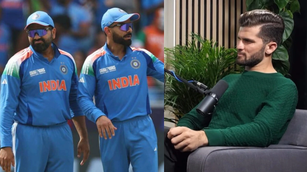 Virat Kohli, Rohit Sharma and Shaheen Afridi