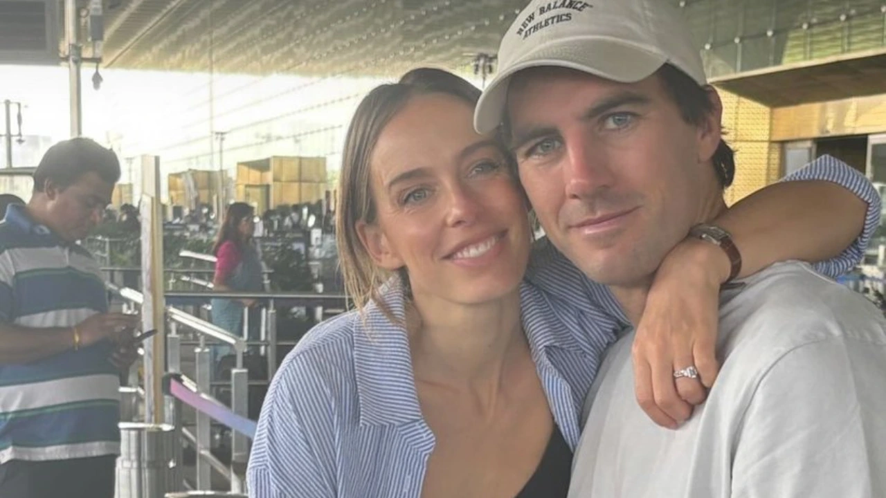 SRH captain Pat Cummins with his wife Becky