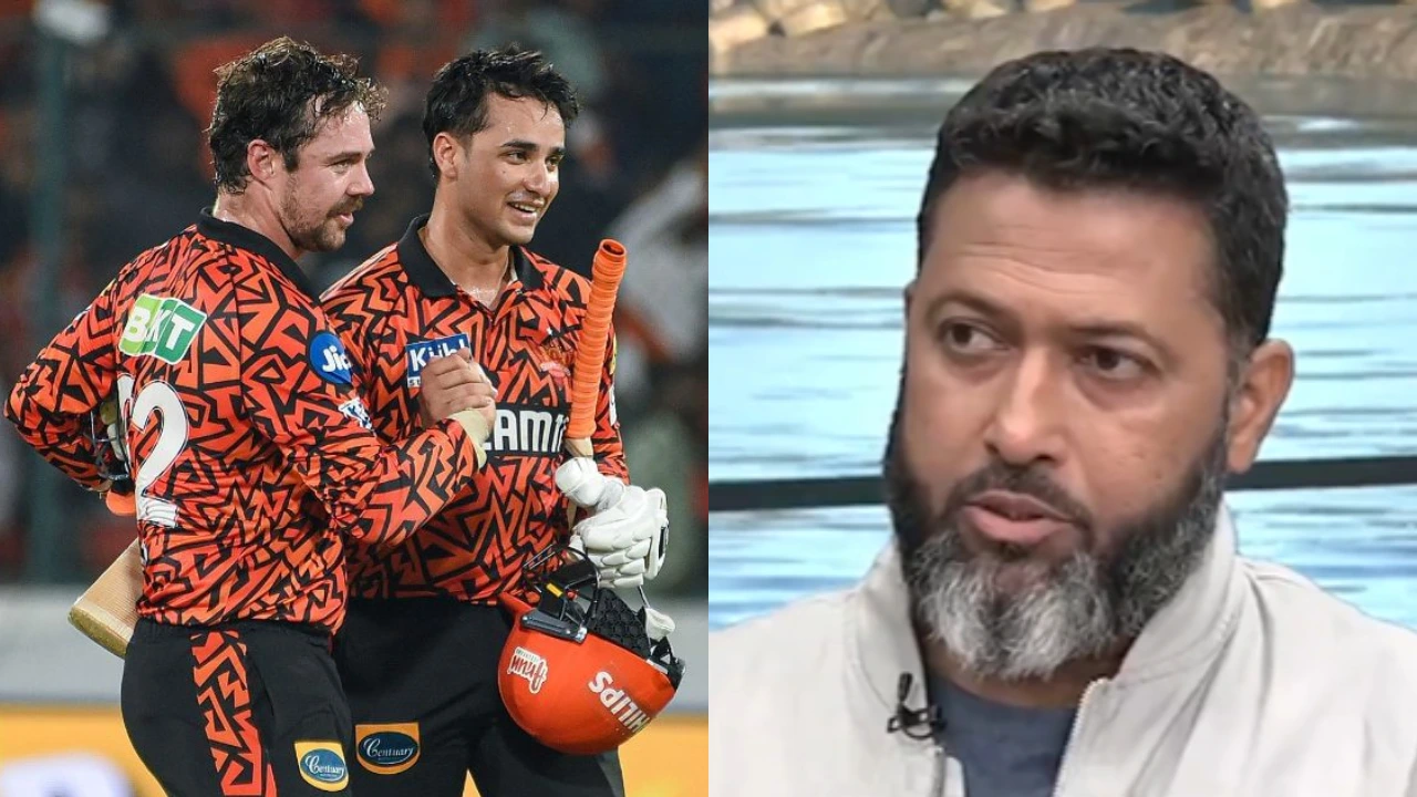 Travis Head, Abhishek Sharma of Sunrisers Hyderabad and Wasim Jaffer