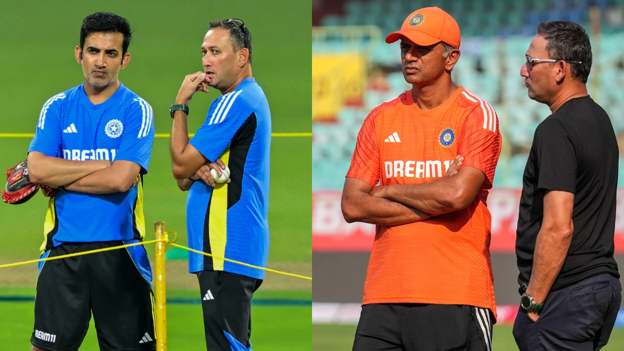 Ajit Agarkar, Rahul Dravid and Gautam Gambhir