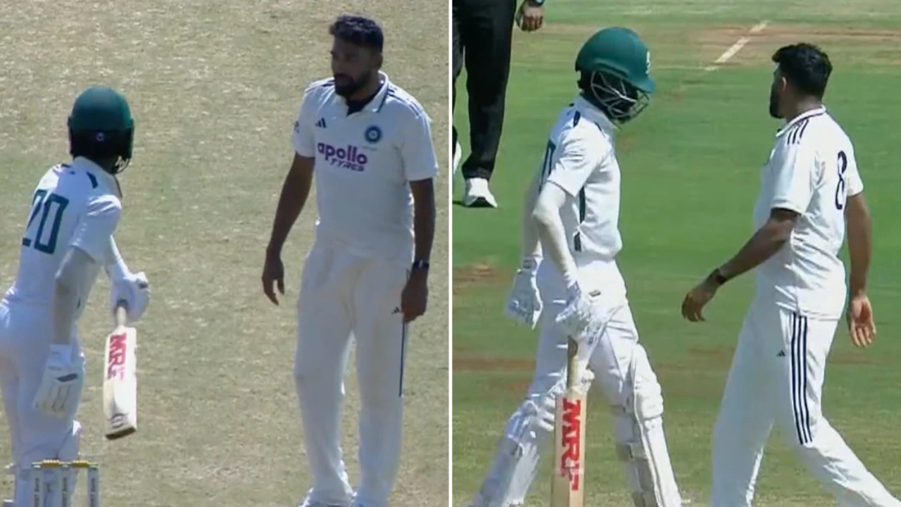 Mohammed Siraj fights South Africa&rsquo;s Lesego Senokwane after batter suffers painful blow to box