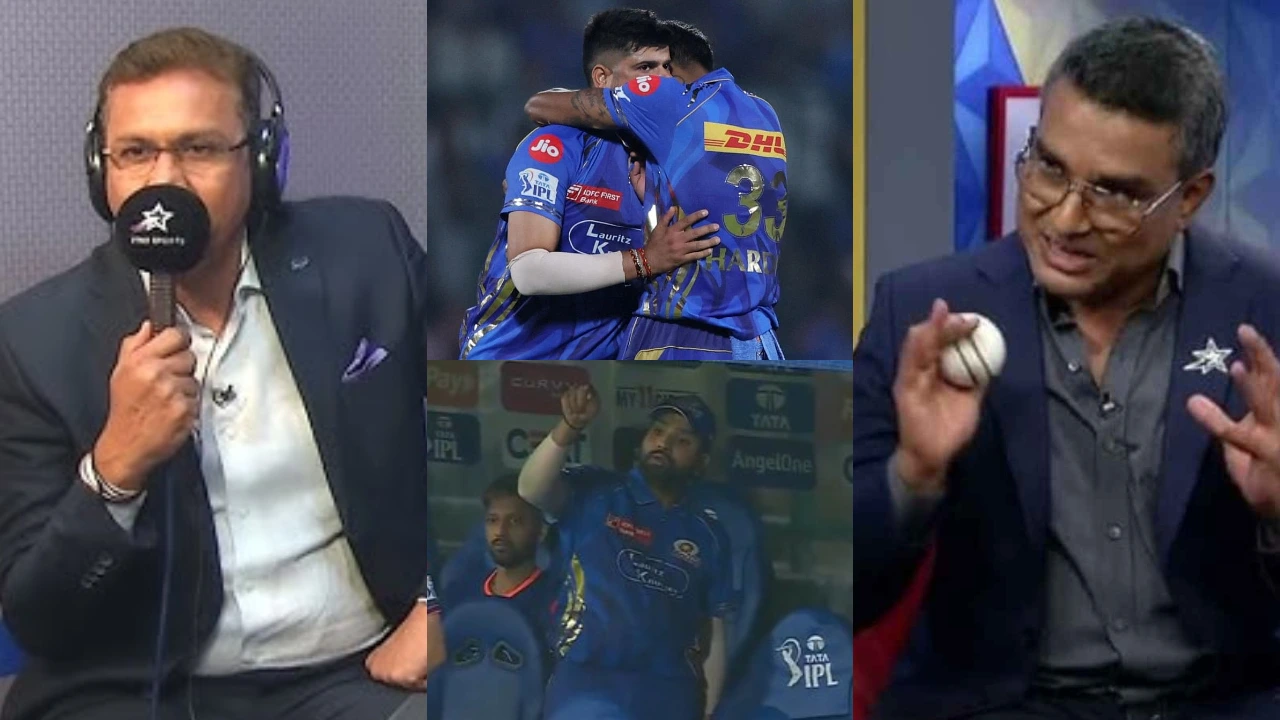 Sanjay Bangar, Hardik Pandya, Rohit Sharma and Sanjay Manjrekar