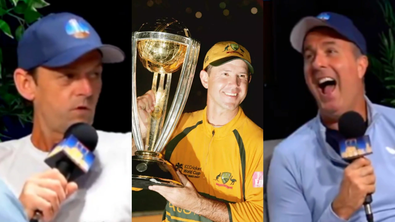 Adam Gilchrist, Ricky Ponting and Michael Vaughan