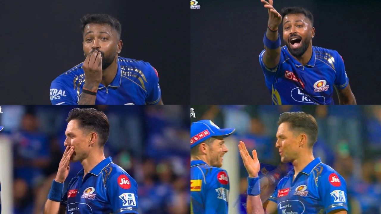 Hardik Pandya Trent Boult Flying Kiss