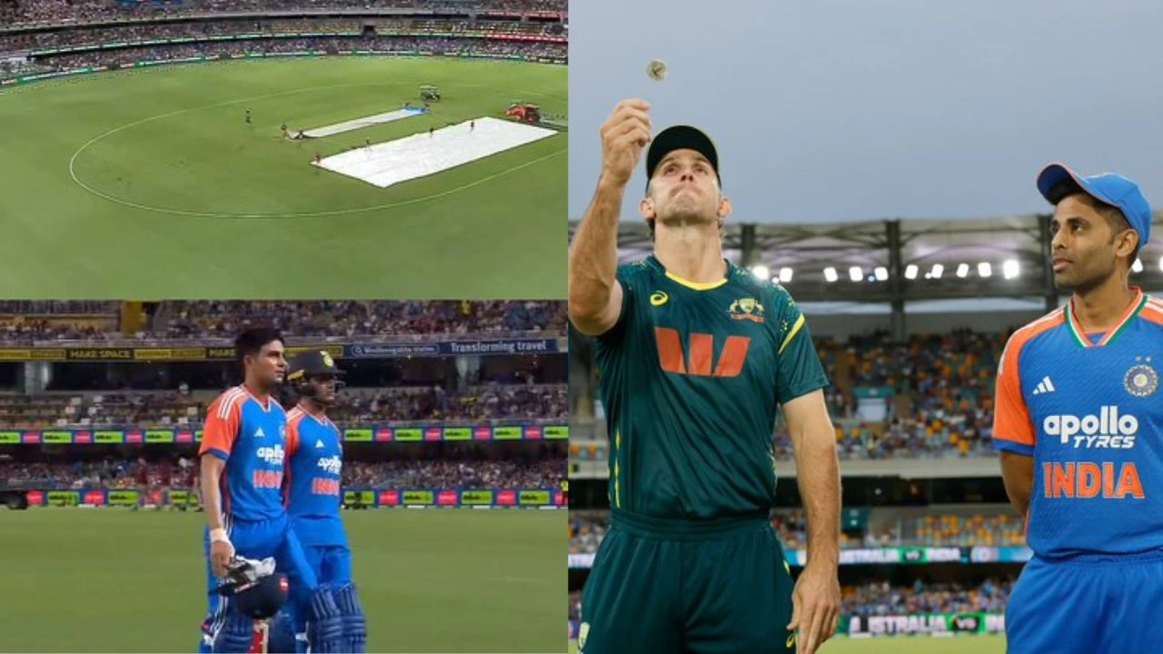 India vs Australia 5th T20I stopped as lightning strikes Brisbane; players and spectators evacuated from ground