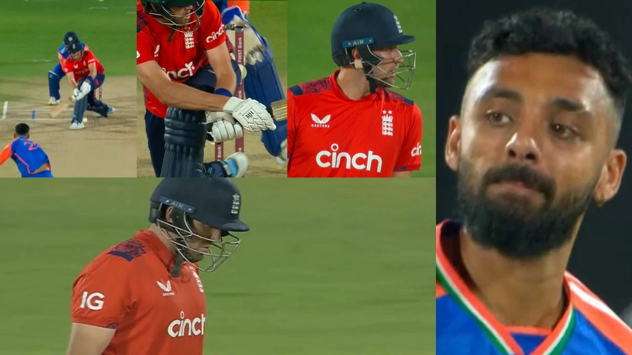 Watch: Varun Chakravarthy bamboozles Jamie Overton with a jaffa in 3rd T20I