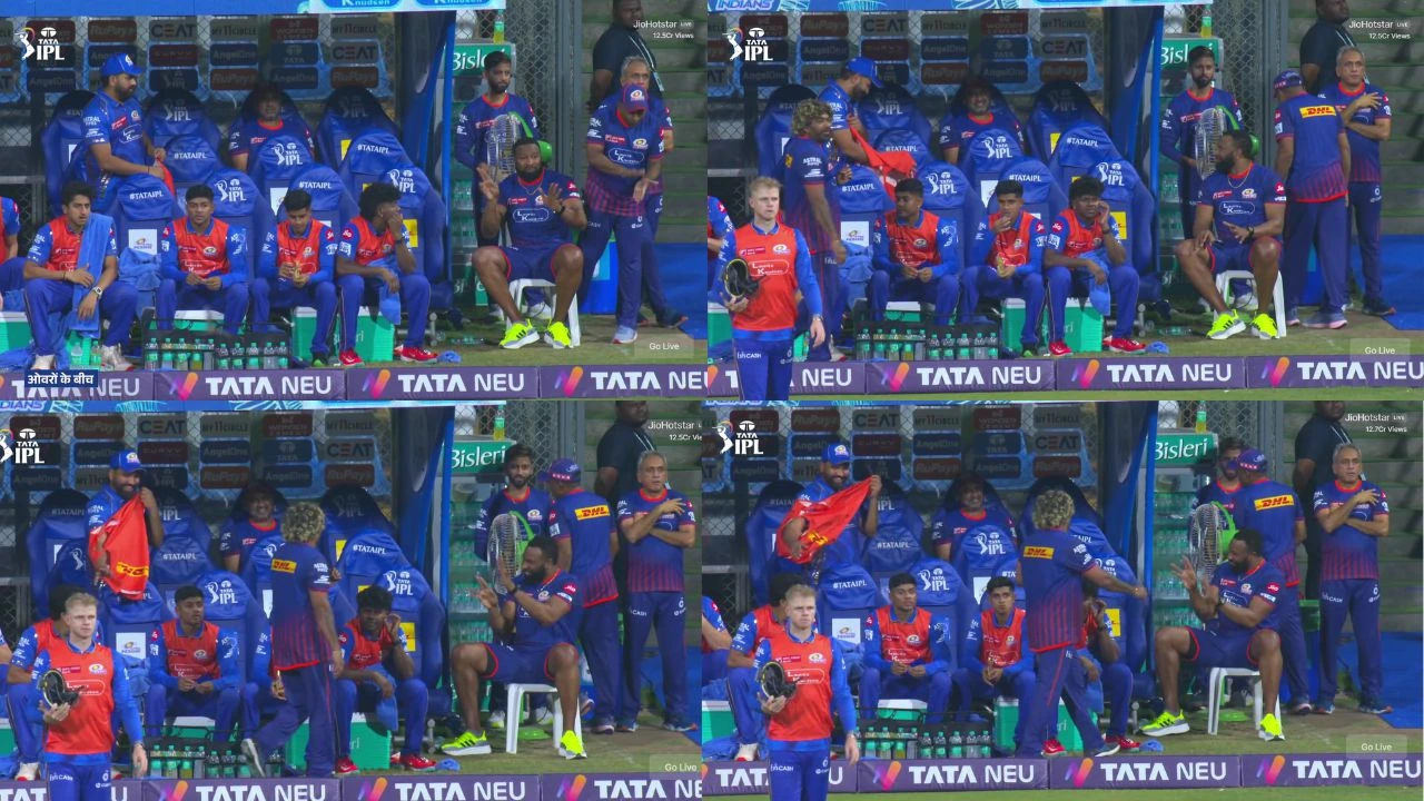 Kieron Pollard Imitates Jasprit Bumrah Rohit Sharma Laughs