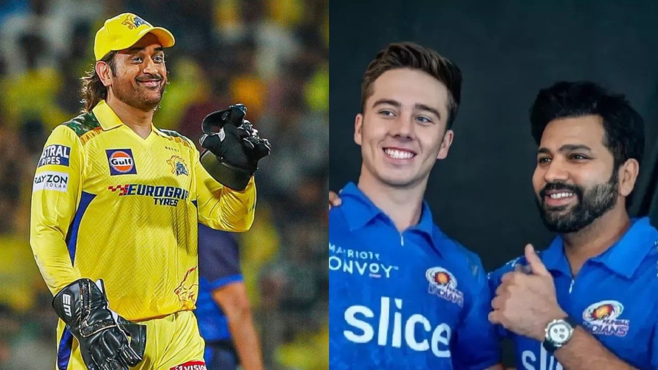 MS Dhoni Dewald Brevis Rohit Sharma CSK Mumbai Indians IPL 2025