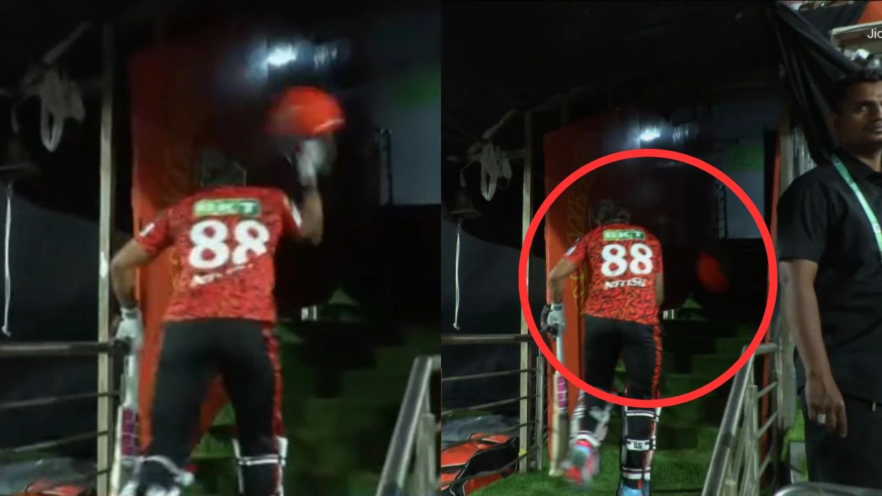 Nitish Kumar Reddy Throws Helmet