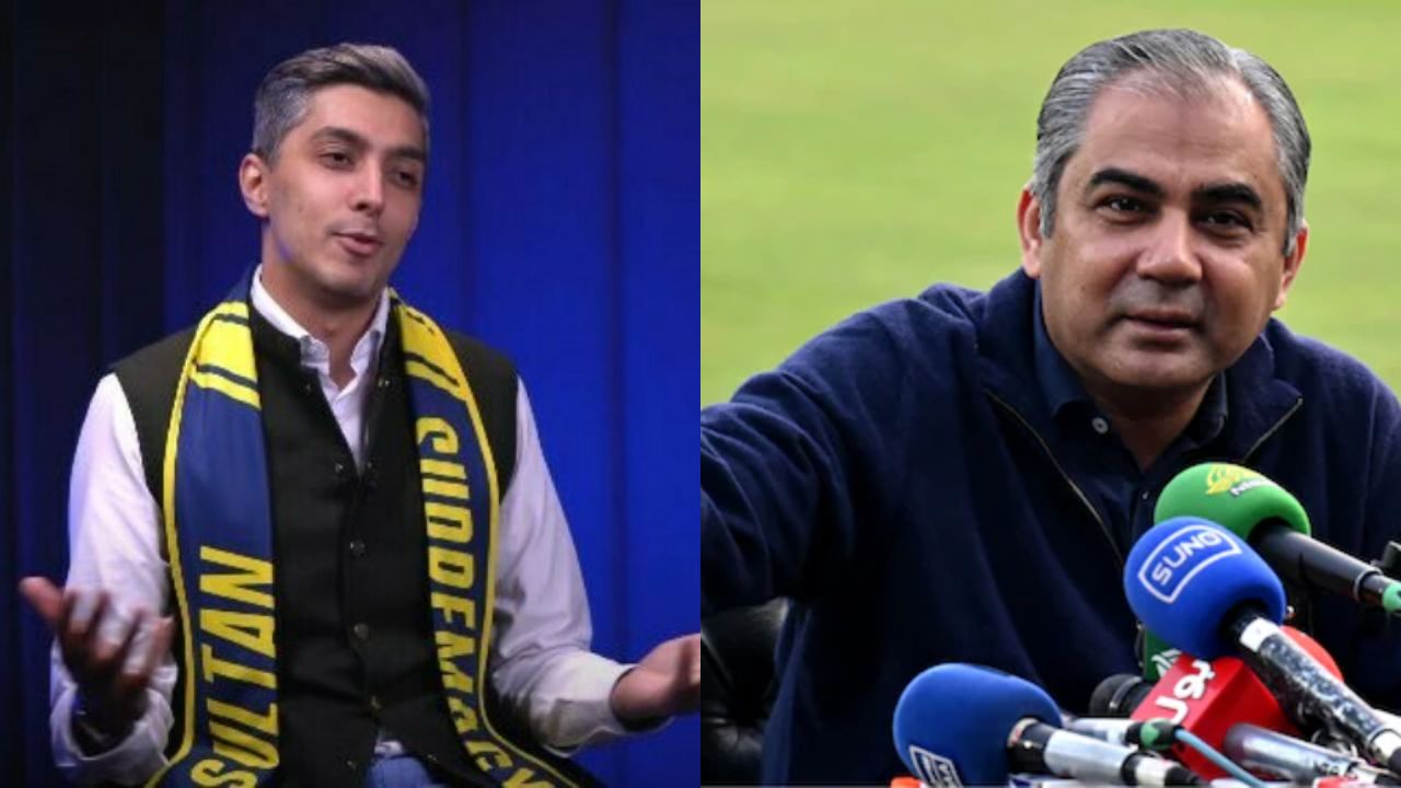 PSL Team Multan Sultans Owner Ali Khan Tareen And PCB Chief Mohsin Naqvi