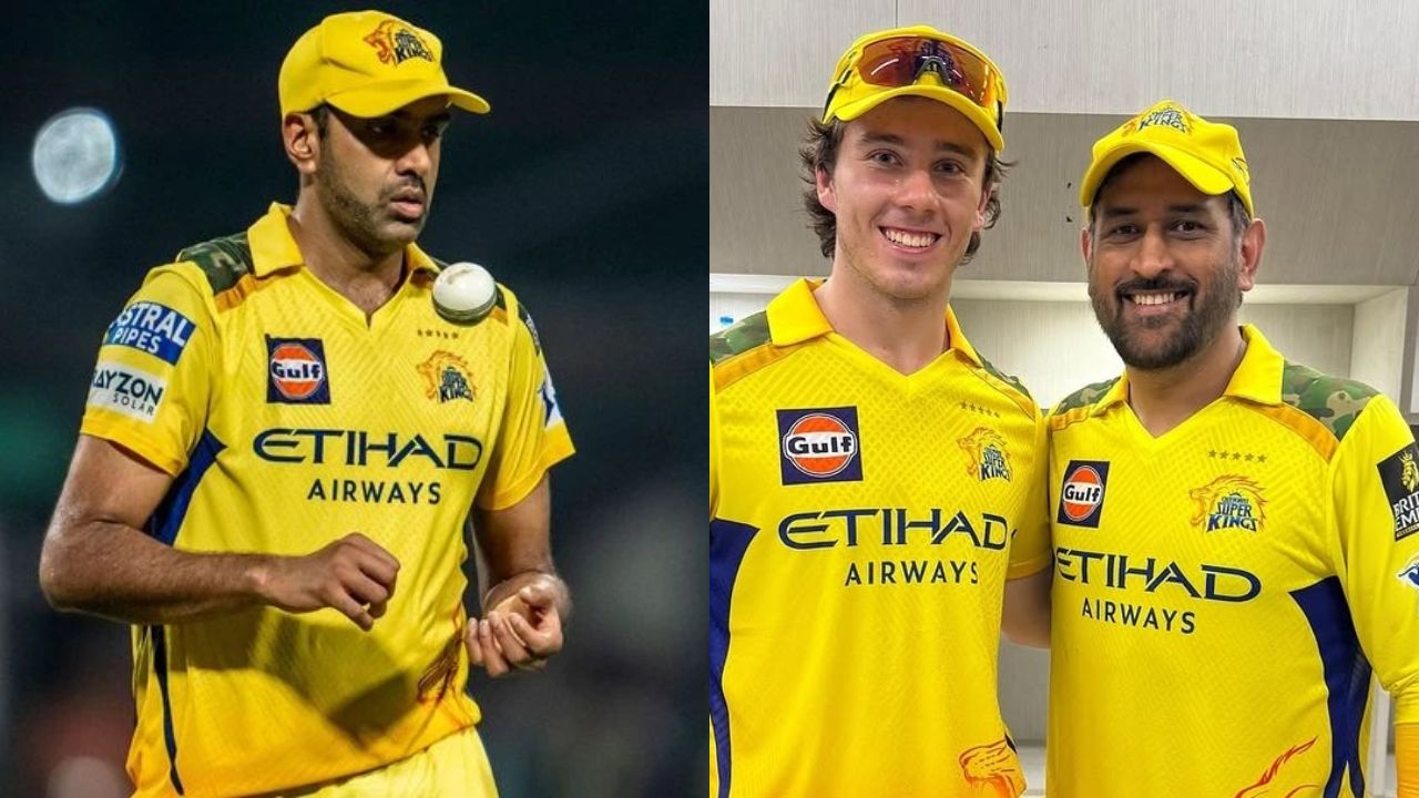 Ravichandran Ashwin Dewald Brevis MS Dhoni CSK IPL