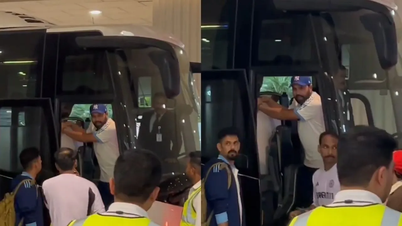 Rohit Sharma Waiting In Team Bus In Dubai