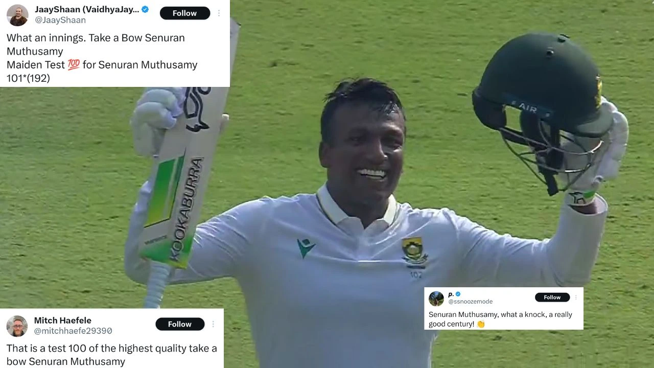 &ldquo;What a player&rdquo; - Twitter reacts as Senuran Muthusamy decimates Jasprit Bumrah & Co. to hit maiden Test ton