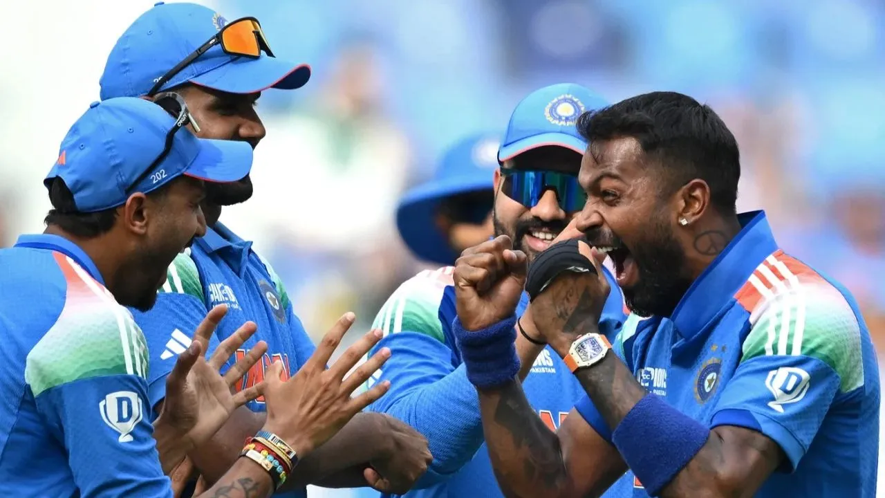 Champions Trophy final, Team India Players Celebrate A Wicket
