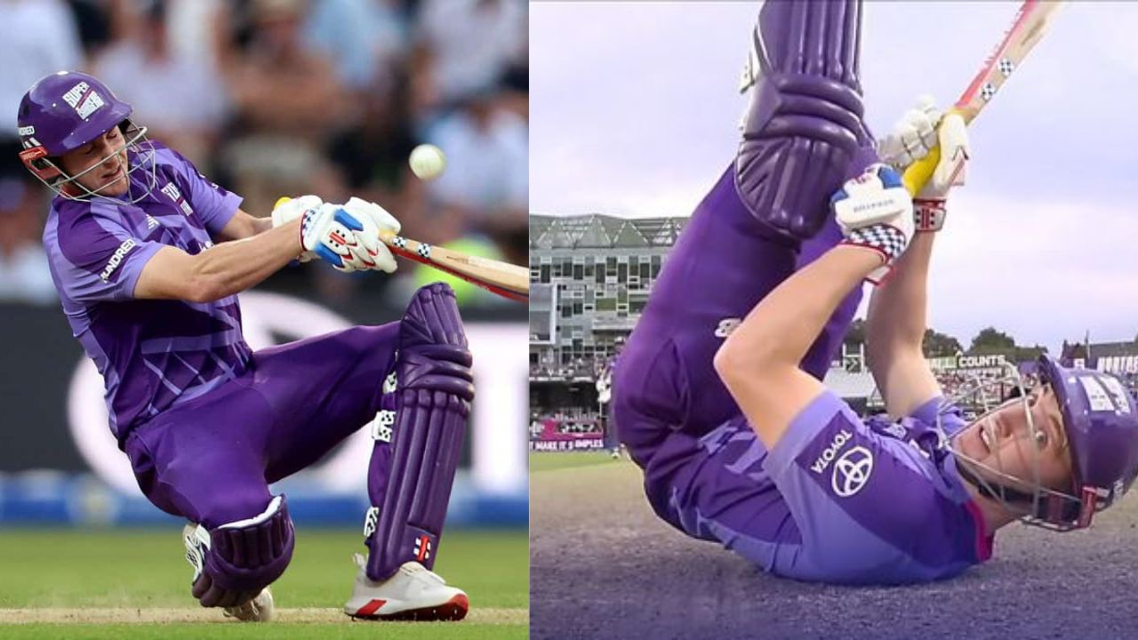Harry Brook invents new shot with insane first-ball six against England coach in The Hundred