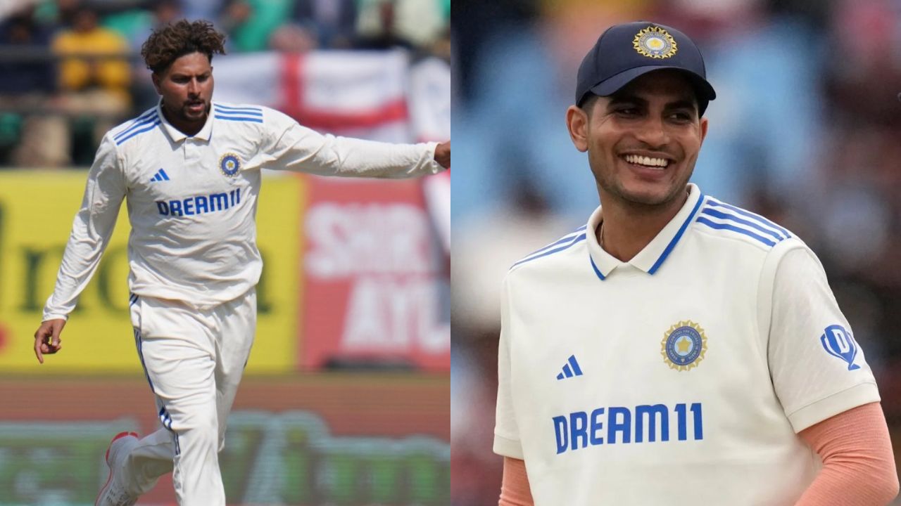 Kuldeep Yadav and Shubman Gill of India