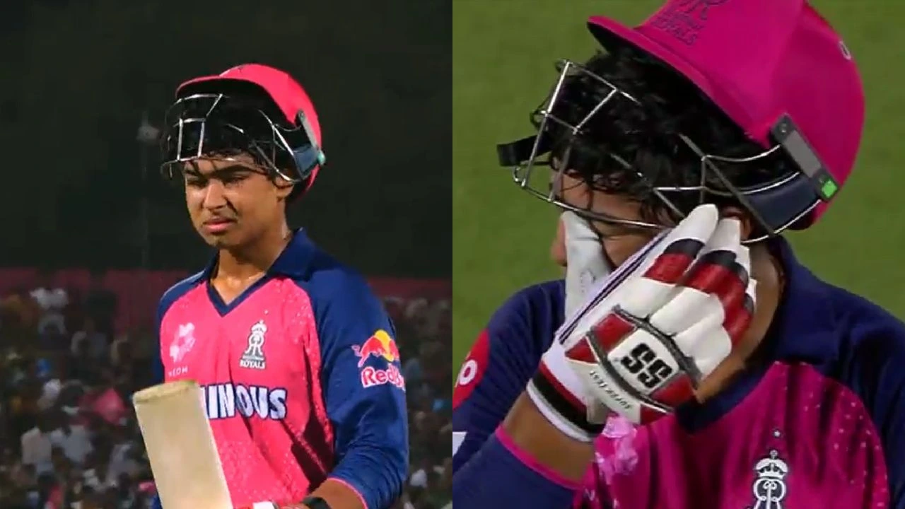 Watch: Vaibhav Suryavanshi cries hard after his dismissal in debut IPL innings