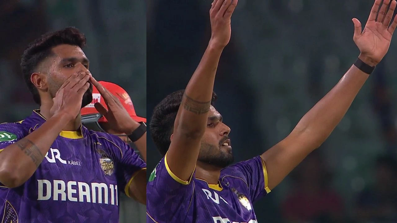 Watch Harshit Rana Brings Back Controversial Flying Kiss Celebration After Dismissing Abhishek Sharma