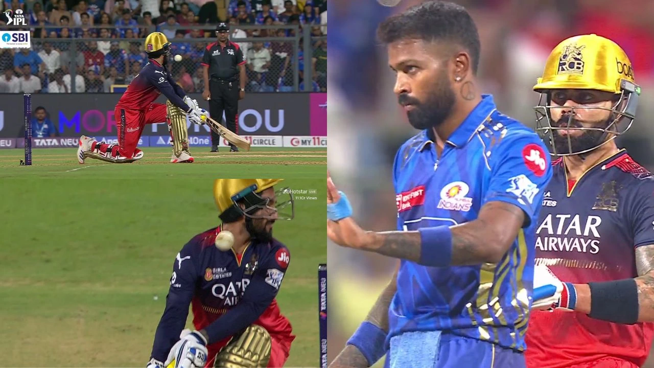 Watch Rajat Patidar Nearly Suffers Brutal Injury While Playing Unorthodox Shots Against Hardik Pandya