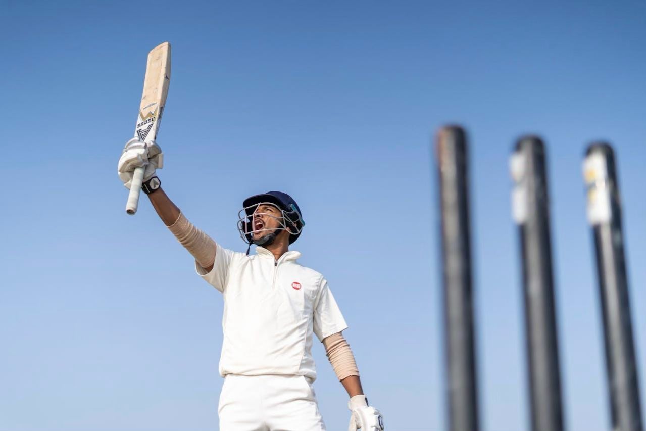 Australian cricket player celebrating