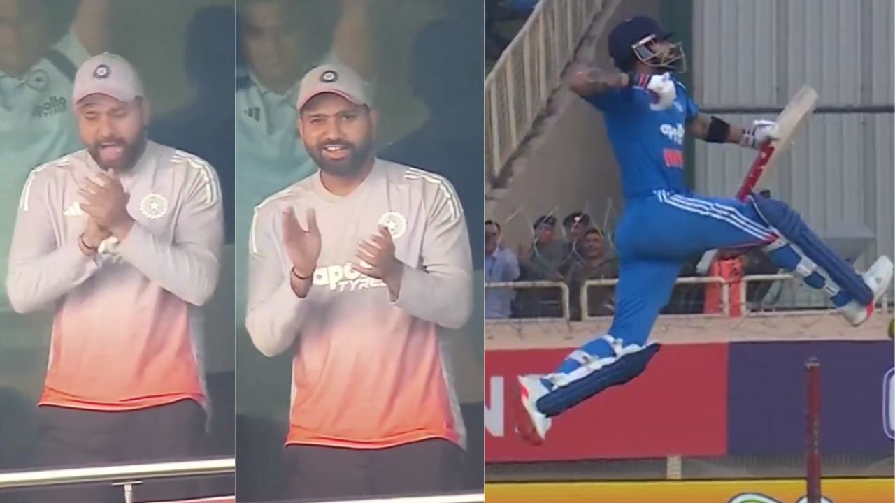 Smiling faces with some aggression - Rohit Sharma celebrates Virat Kohli's hundred with great joy