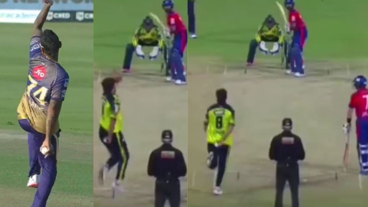 Tim David hilariously mimics Sunil Narine's bowling action in front of him during Abu Dhabi T10 match