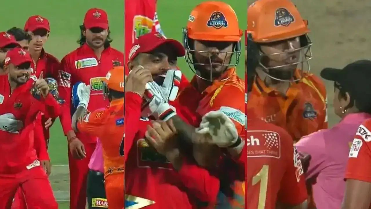 DPL 2025 Eliminator turns to a Battefield as repeated brawls break out; Nitish Rana intervenes to aid Lady Umpire