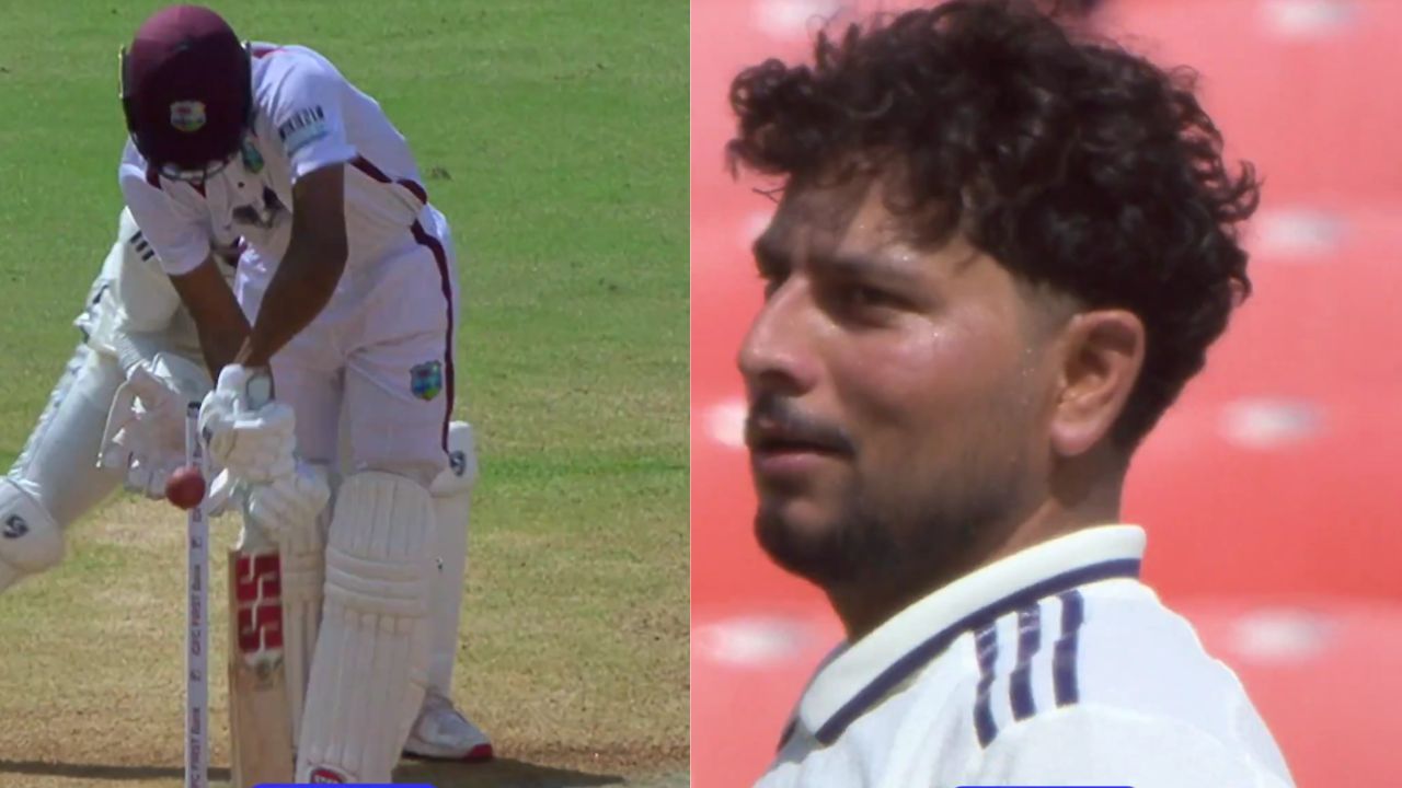 Watch: Roston Chase plays all over a drifter from Kuldeep Yadav, West Indies innings sinks with the Captain's wicket