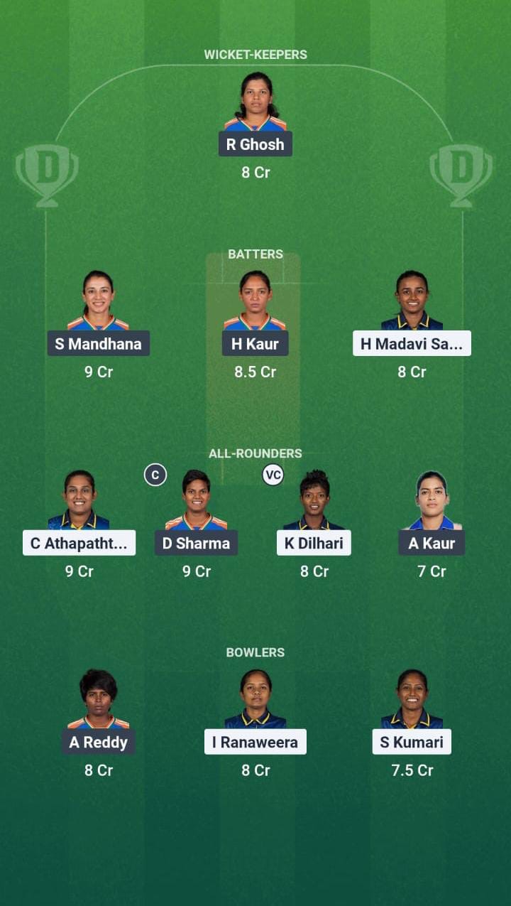 SL-W vs IN-W Dream11 Prediction Fantasy Cricket Tips Dream11 Team Women’s ODI TriSeries