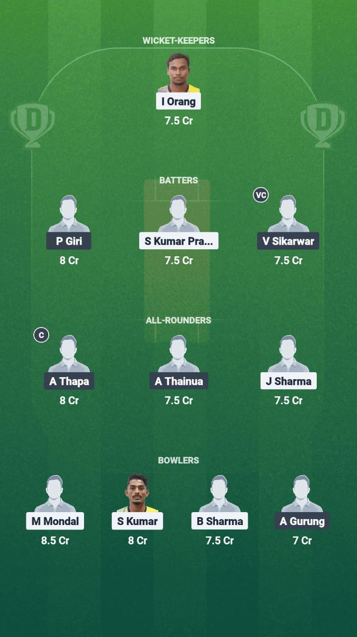 YC vs ACC Dream11 Prediction Fantasy Cricket Tips Dream11 Team Sikkim T20 League
